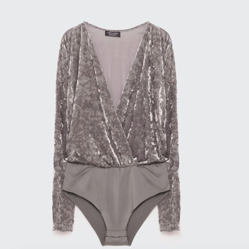 zara velvet bodysuit